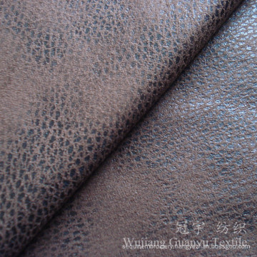 Micor Suede Nucbuck Leather Fabric with Bronzing Treatment